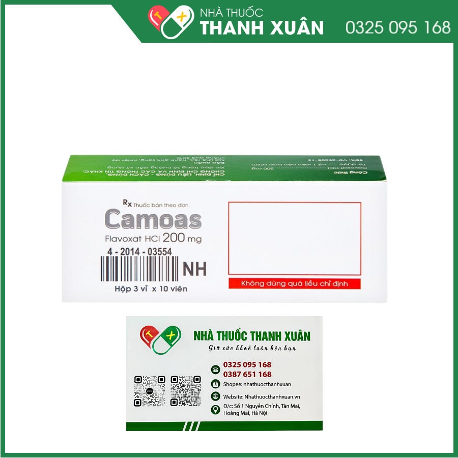 Camoas 200mg giảm triệu chứng tiểu khó, tiểu gấp, tiểu đêm